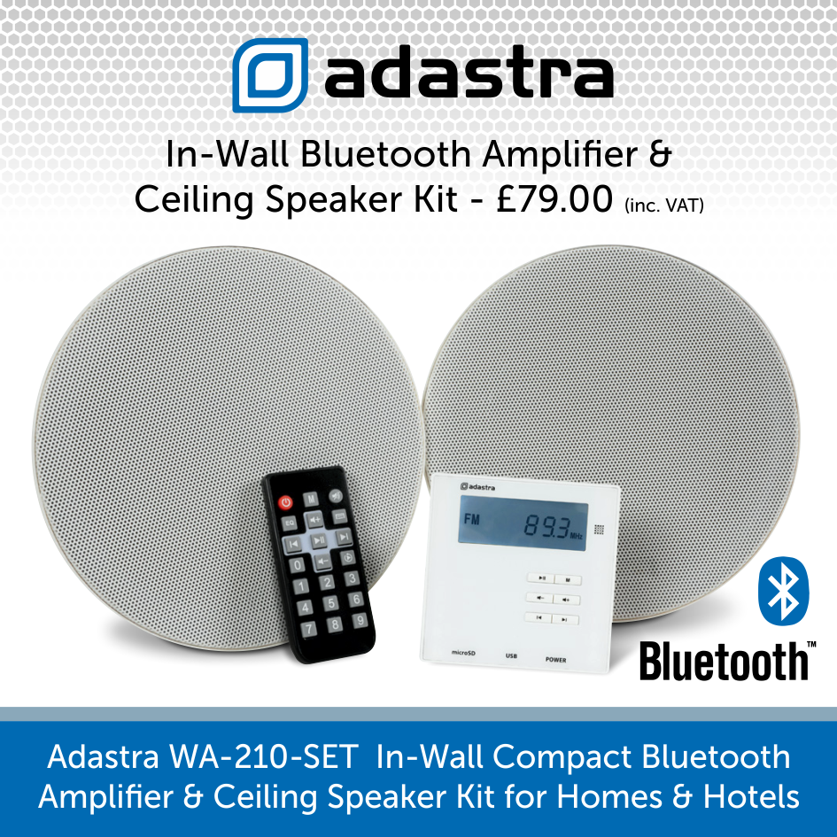 Adastra Wa 210 Set In Wall Compact Bluetooth Amplifier Speakers For Homes And Hotels