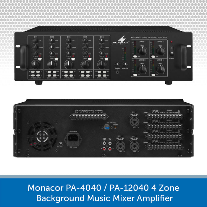 Monacor 4-Zone Background Music Systems with Ceiling ...