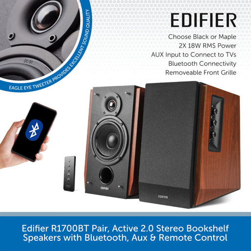 Edifier R1700BT 2.0 Studio Speaker System - Maple