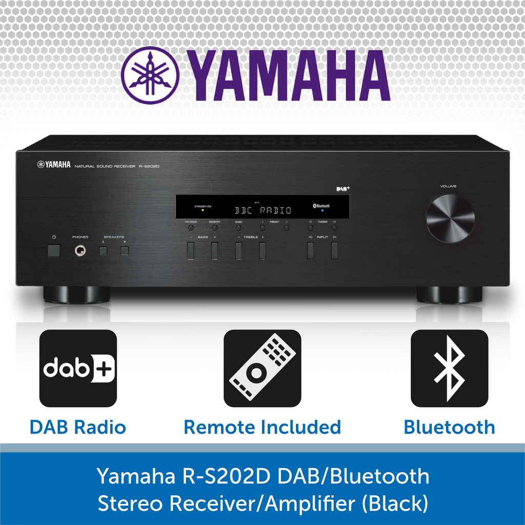 Ingrijpen puberteit artikel Yamaha R-S202D DAB/Bluetooth Stereo Receiver (Black) | Audio Volt