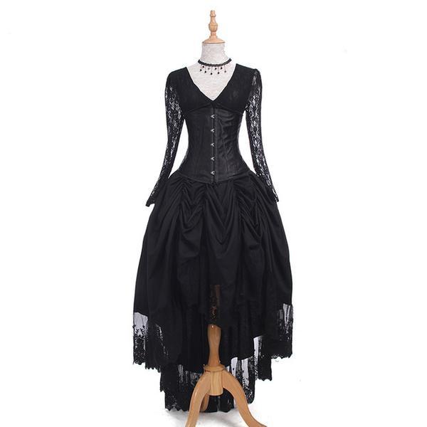 victorian style black dress