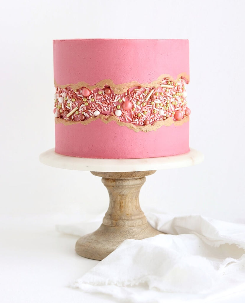 Vintage Rose Gold Sprinkle Fault Line Cake Sprinkle Pop