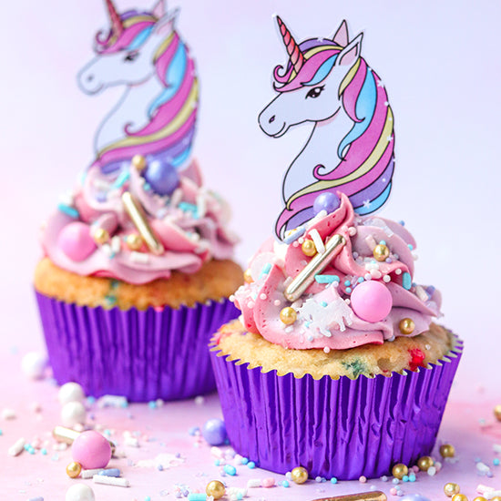 Unicorn Edible Cupcake Toppers – Sprinkle Pop