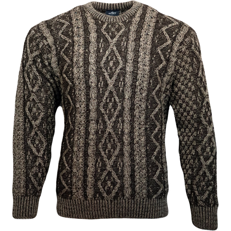 Irish Men S Sweaters Pullovers Traditional Irish Sweaters The   Aran Woollen Mills Plaited Crew Merino Sweater Wick Welsh 768x768 