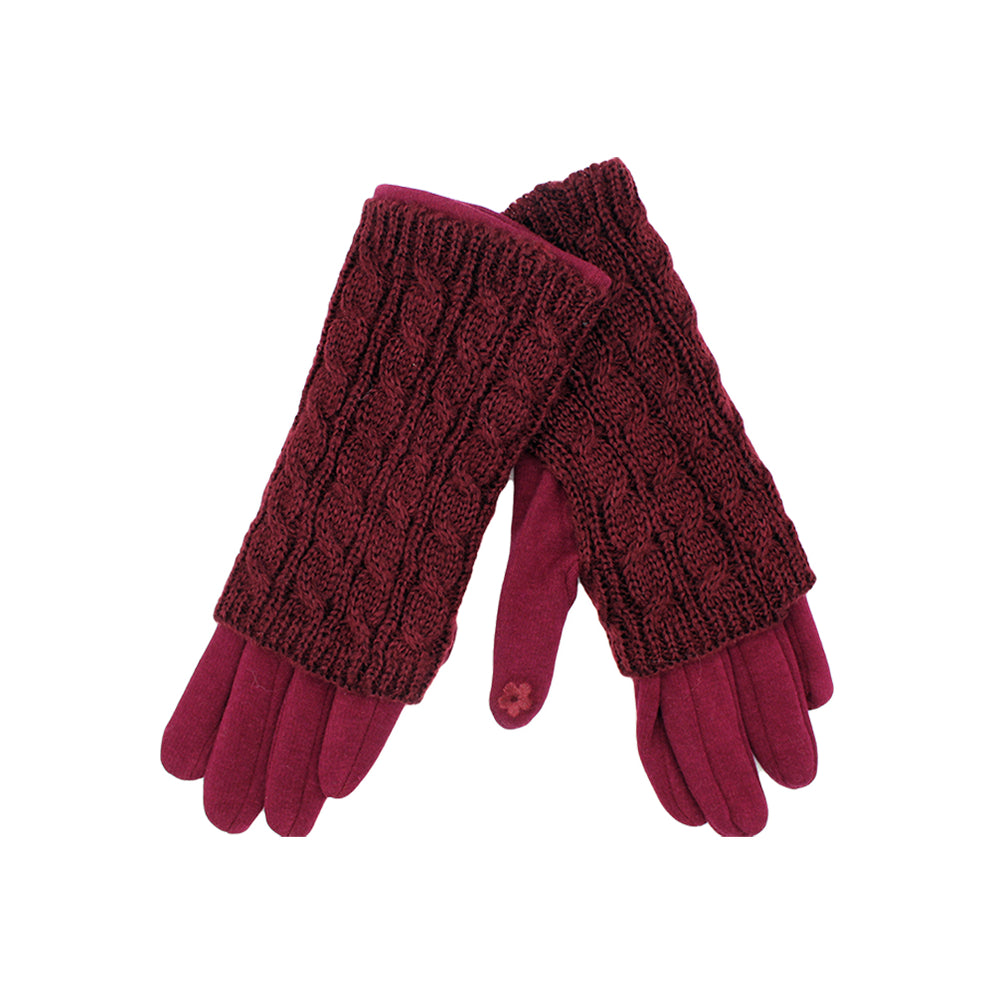 Women's Cable Knit Double Layer Gloves | The Celtic Ranch