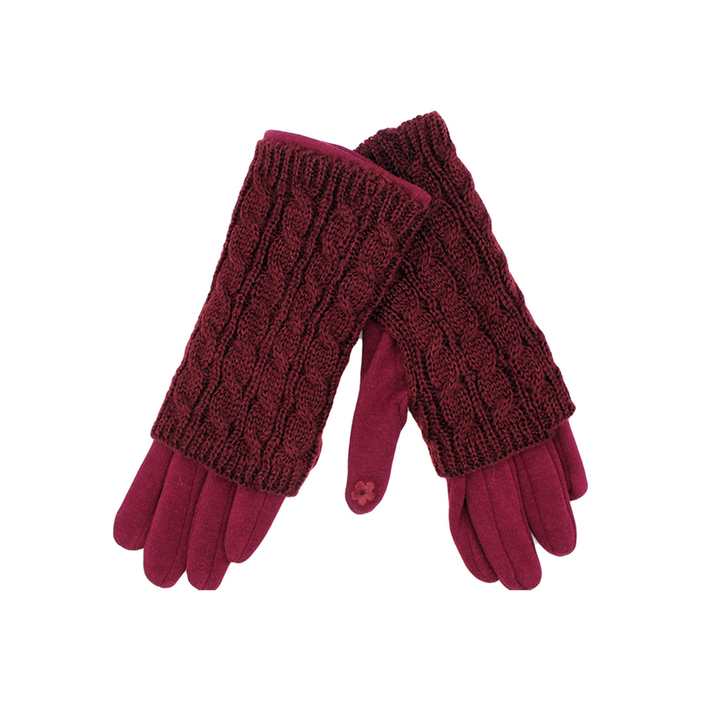 Women's Cable Knit Double Layer Gloves The Celtic Ranch