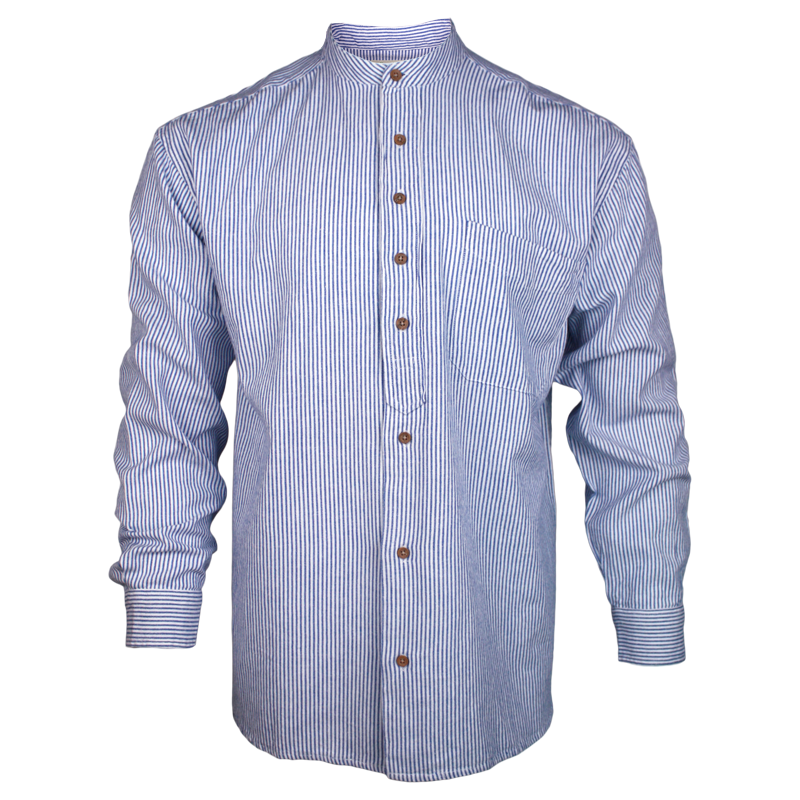 mens collarless button up shirt