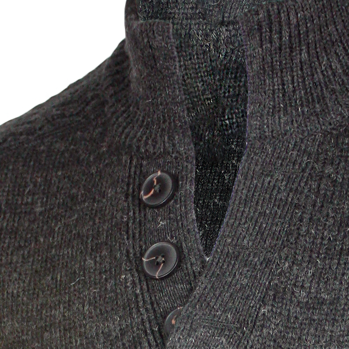 button of emerald isle galways shawl collar sweater