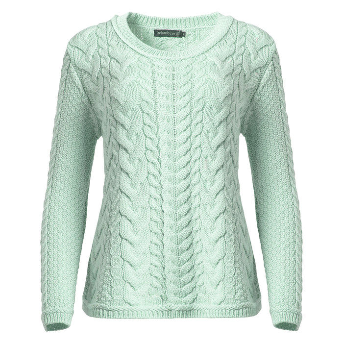 Ladies Knitted Primrose-a-Line Cable Round Neck pullover