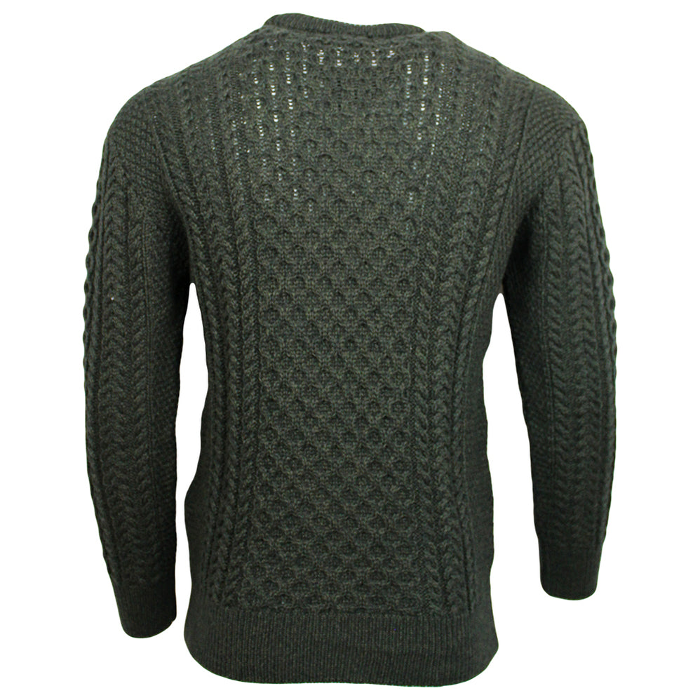 Original Aran Gents Crew Neck T Shape Sweater Army Green Back 998x998 ?v=1599853142