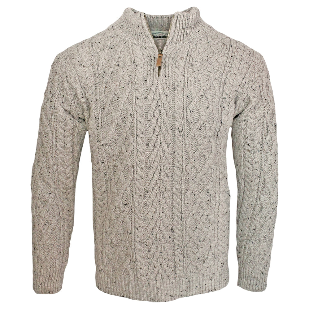 West End Knitwear Mens Half Zip Aran Sweater Oatmeal Knit 998x998 ?v=1590688143