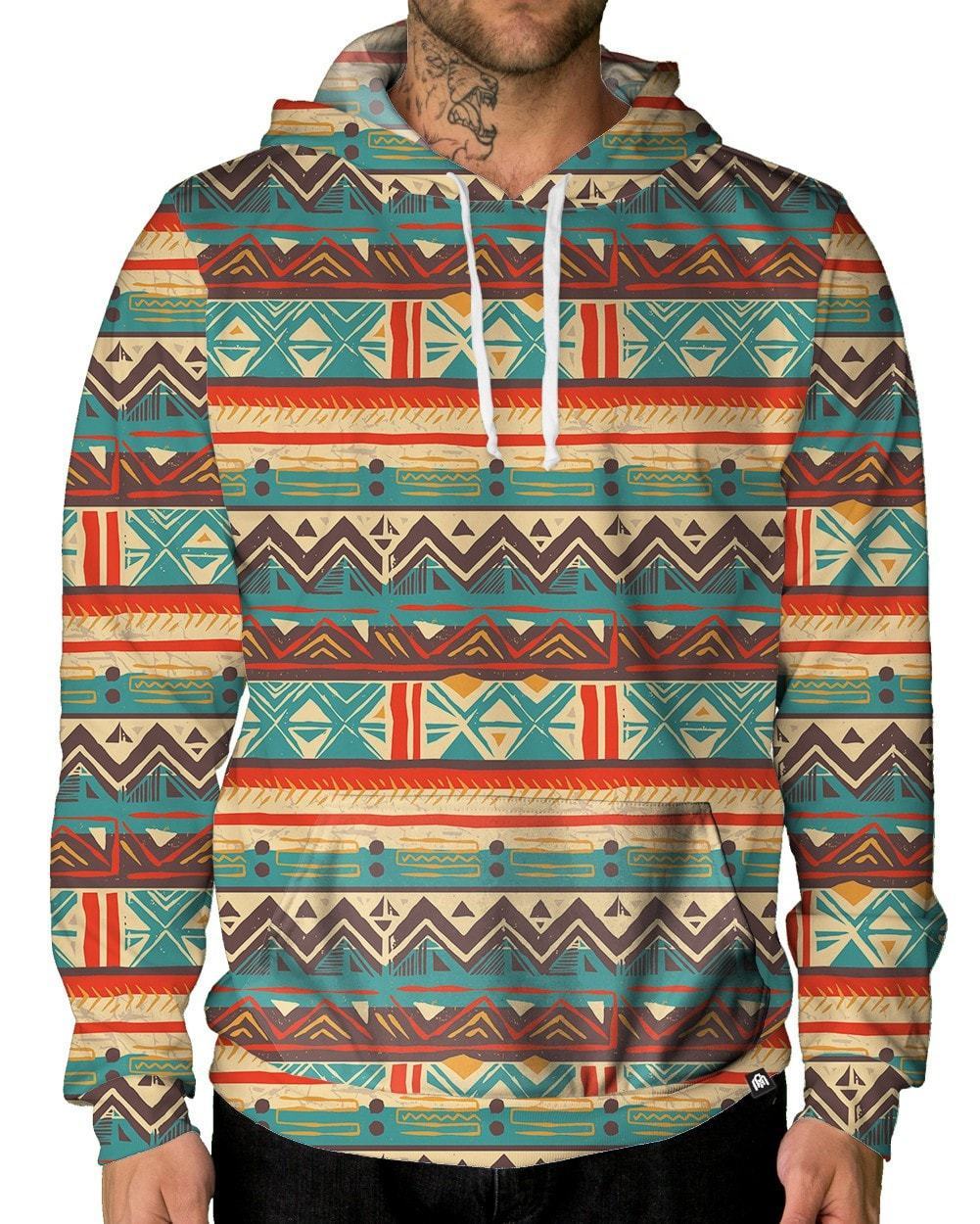 tribal print hoodie mens