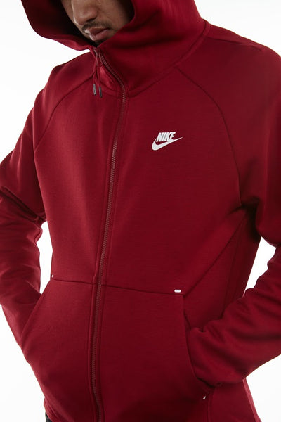 nike zip hoodie red