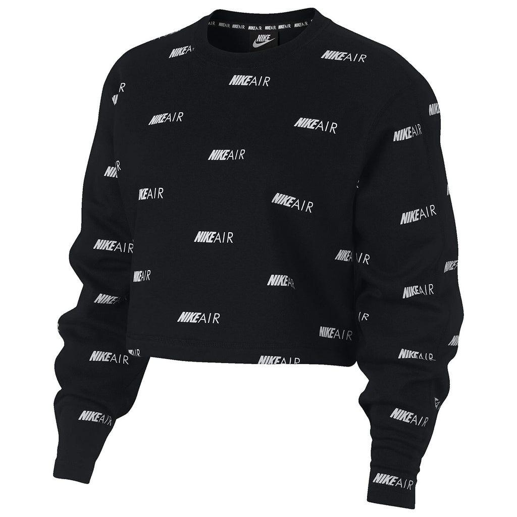 nike air women's printed fleece crew