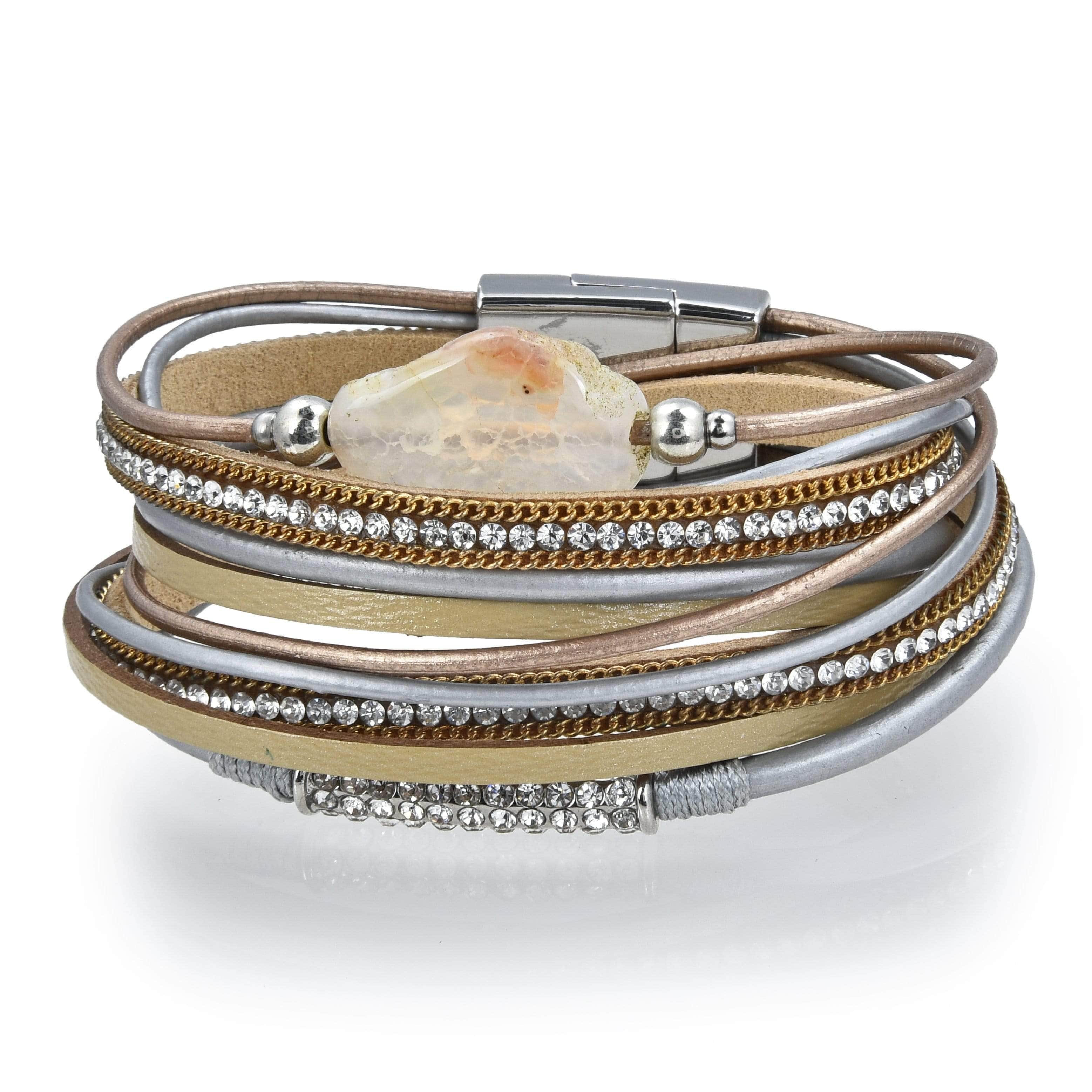 Bracelet: Multistrand Leather with Silver Spiral - The Roycroft Campus  Corporation