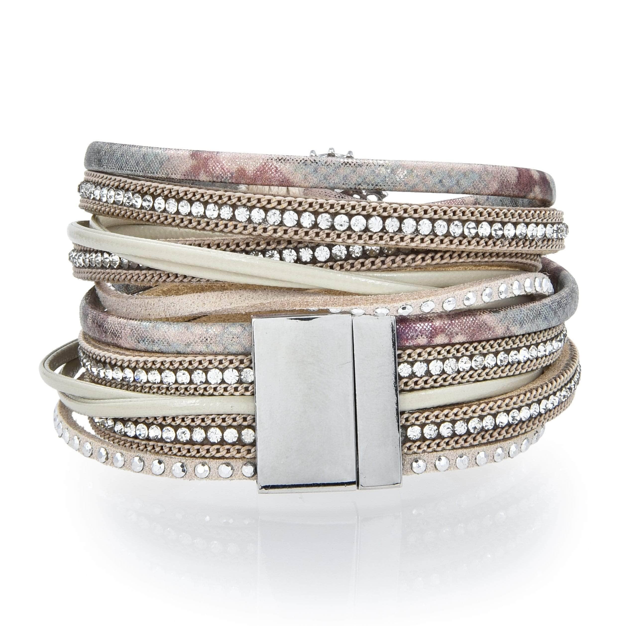 Bracelet: Multistrand Leather with Silver Spiral - The Roycroft Campus  Corporation