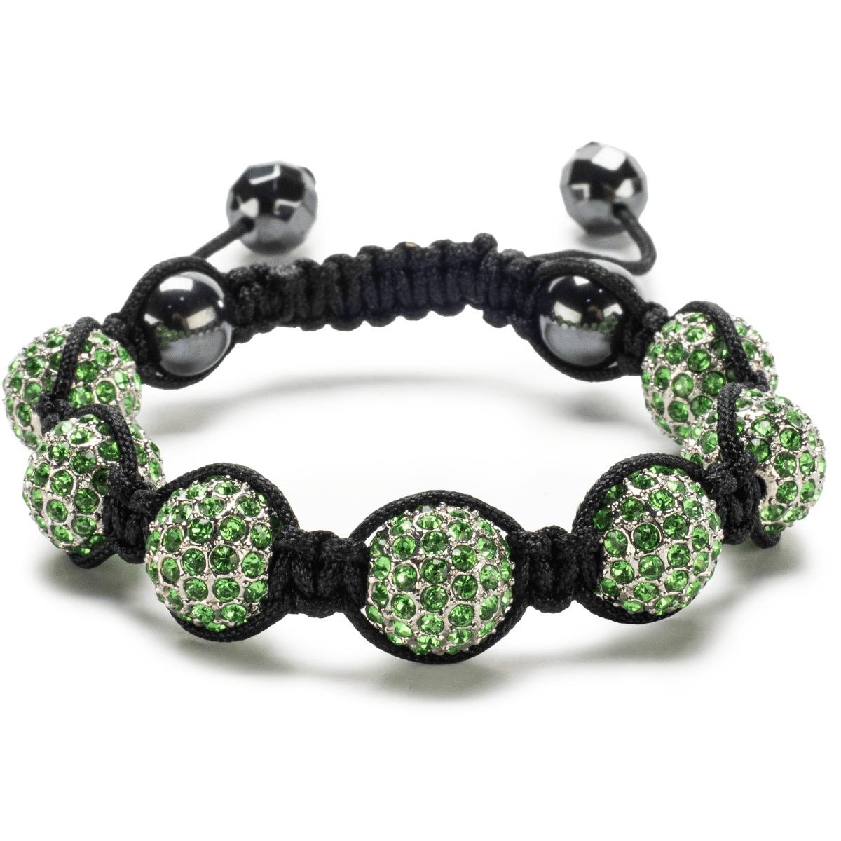 Peridot Green Shamballa Evil Eye Crystal Bracelet