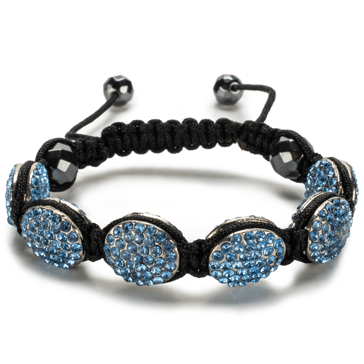 Blue and White Crystals Clay Beads Shamballa Bracelet - Ephori London -  Luxury custom natural stone beaded bracelets