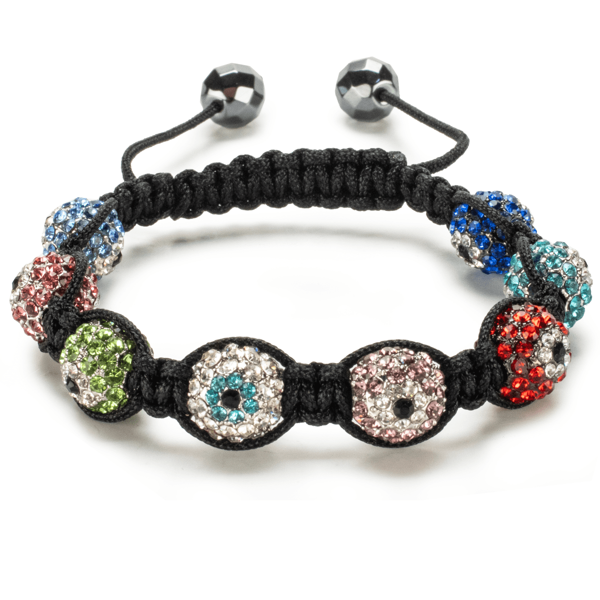 Shamballa Clear With Turquoise Evil Eye Crystal Bracelet