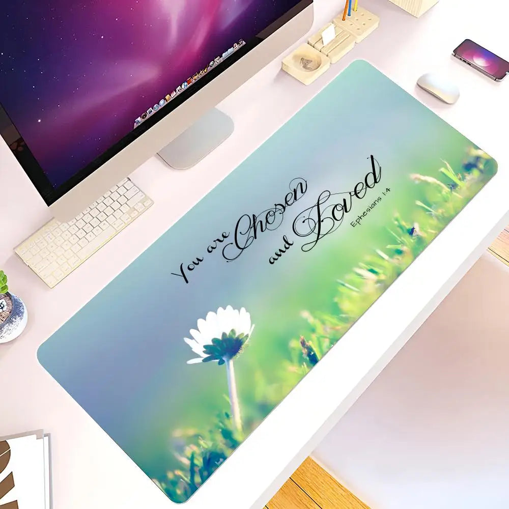 Christian Mouse Pad with Bible Verse – Non-Slip Rubber Base, Inspirational Gift, Office Desk Mat