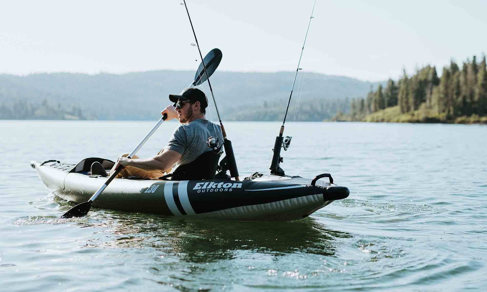 Cormorant Inflatable 2 Person Fishing Kayak Set with 6 Rod Holders