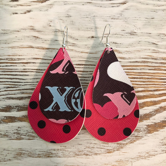 Louis Vuitton Teardrop Faux Leather Earrings