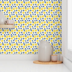 Scottsdale Florals Blue Yellow Light Yellow Back