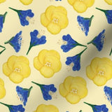 Scottsdale Yellow Blue Florals Light Yellow Back