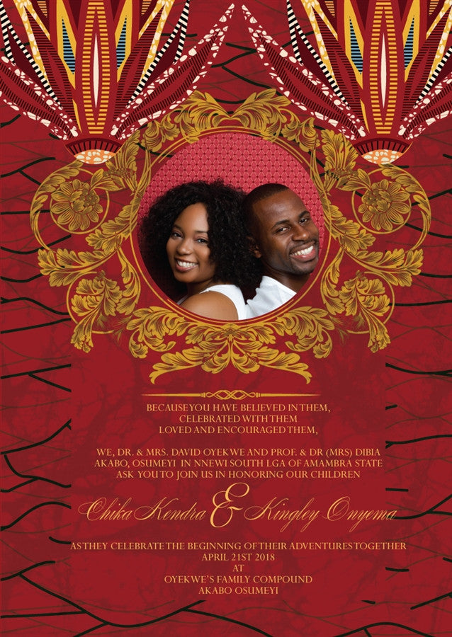 Printable African Wedding Invitation Card – Bibi Invitations