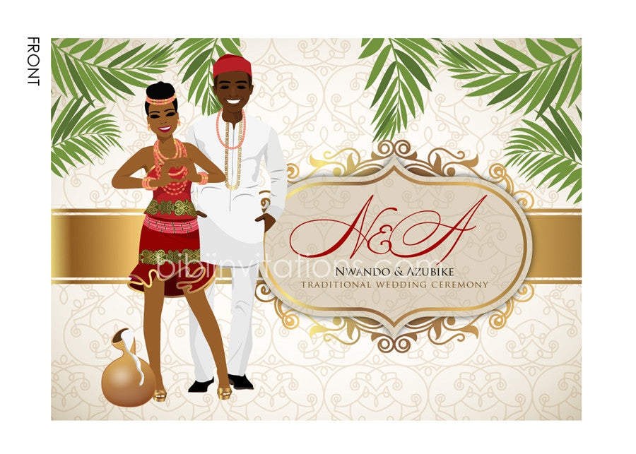 Nigerian Traditional wedding invitation Card, Igbo Engagement Invitation  Card – Bibi Invitations