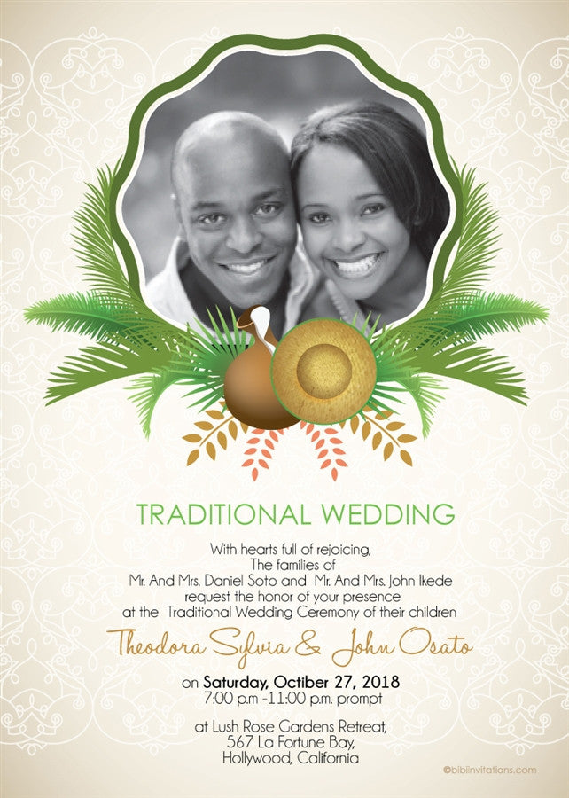 Printable African Wedding Invitation Card â€“ Bibi Invitations