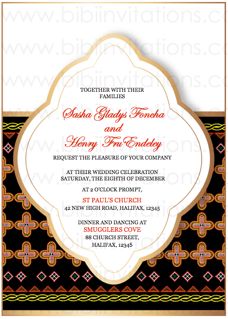 Bebe Digital Diy African Wedding Invitation Template Bibi Invitations