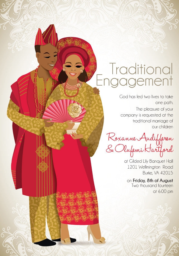 Nigerian Traditional wedding invitation Card – Bibi Invitations