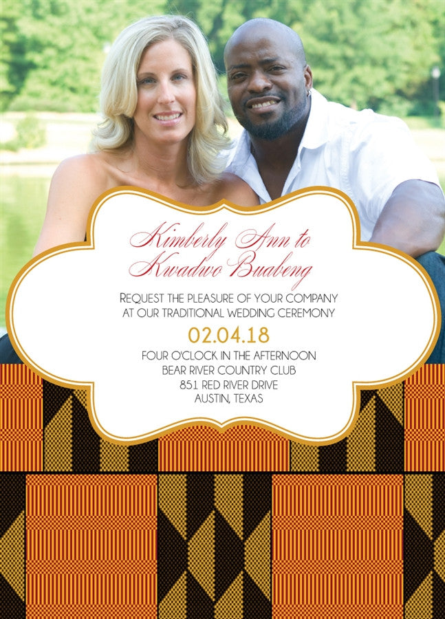 Printable African Wedding Invitation Card, Ghana Card – Bibi Invitations