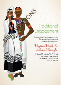 South African Xhosa Traditional wedding invitation Card – Bibi Invitations