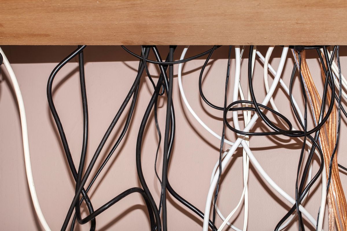 how to organise cables on your desk