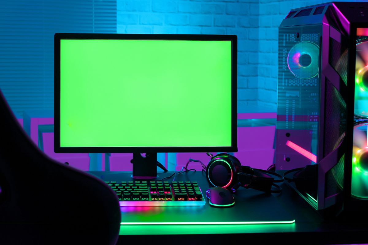 gaming setup with led lights