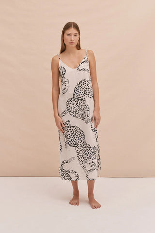 Desmond & Dempsey The Jag Print Cream Nightgown