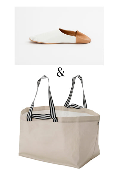 Best Beach Bag and White spring slippers