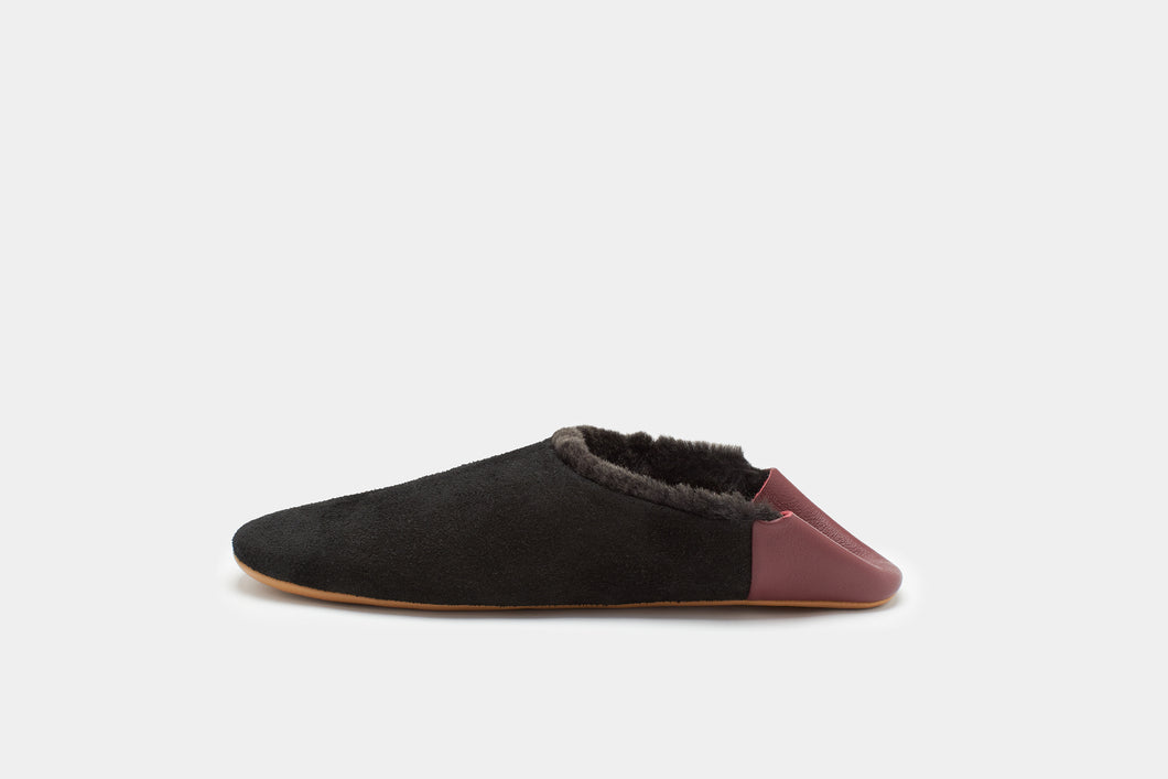 black suede slipper shoes