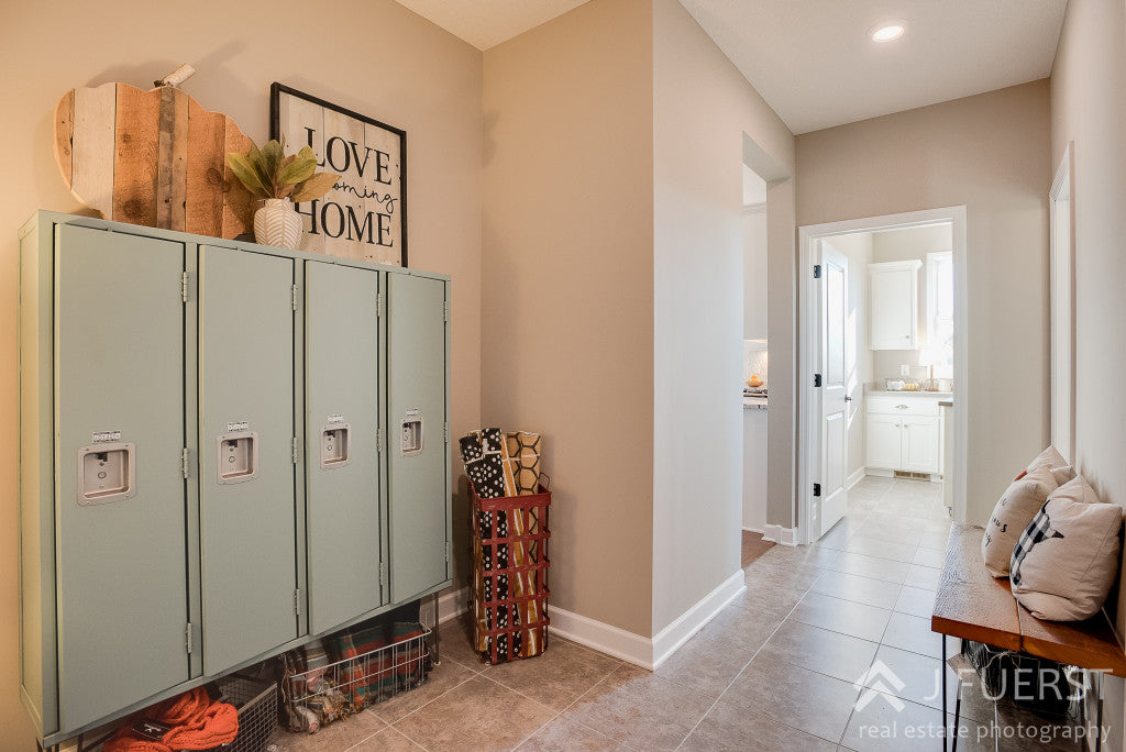 vintage lockers | hairpin legs | wood pumpkin reclaimed wood | love coming home sign | mudroom entryway | vintage modern |cjc@home | Carver Junk Company's Staged Home Shopping Event | Victoria, MN | Home Staging | Modern Fall Farmhouse | Fixer Upper Style | carverjunkcompany.com