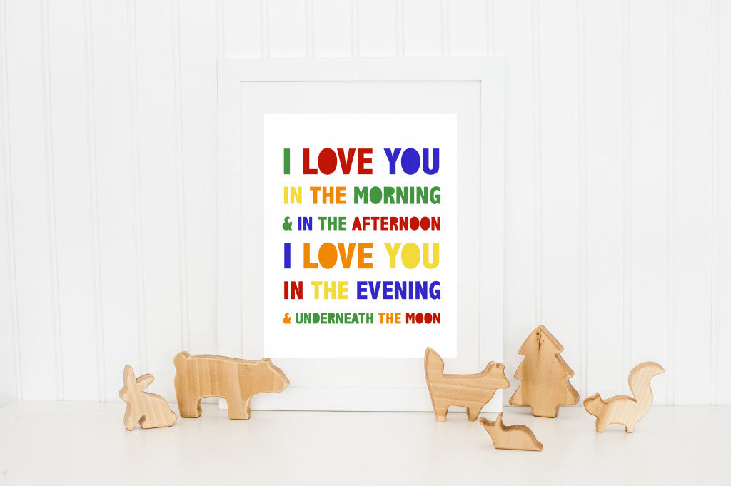 Autumn Definition Art Print | Minneapolis Wall Decor Wall Art | Made in MN | Minnesota Artist |I love you in the morning and in the afternoon, I love you in the evening, and underneath the moon| Nursery Art | Carver Junk Company