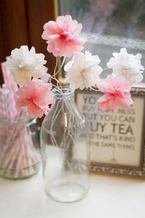 Tissue Paper Flowers & Vase Makeover - Thrifty & Crafty