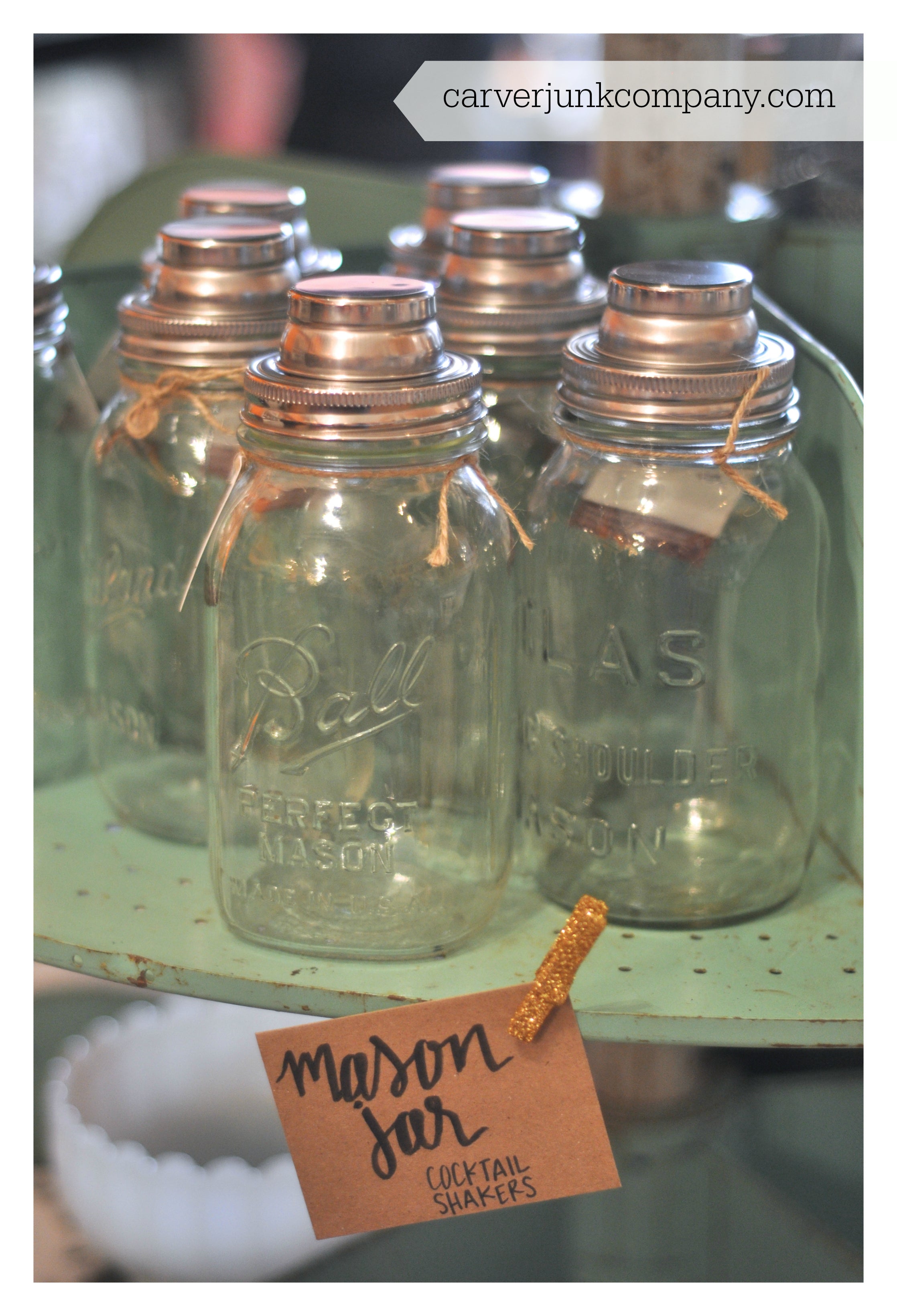 Mason Jar Cocktail Shakers | Antique Jars | Repurposed Drink Dispensers | Carver Junk Company