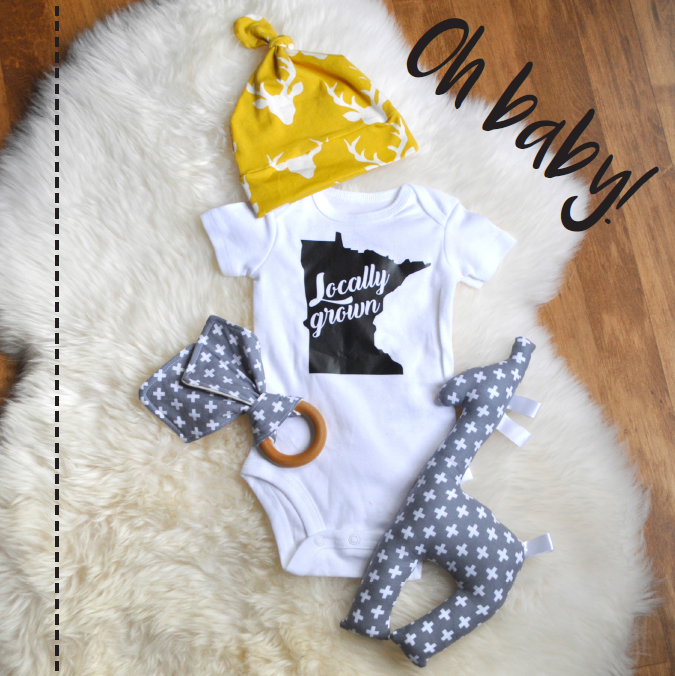 Oh Baby! Onesies, Hats, Teethers | Carver Junk Company's 2016 Holiday Gift Guide | Handcrafted, Handmade, Locally Created Gifts and Decor | Minnesota Brick and Mortar | Shop Online at carverjunkcompany.com