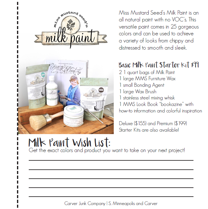 Miss Mustard Seed's Milk Paint Starter Kit | Carver Junk Company's 2016 Holiday Gift Guide | Handcrafted, Handmade, Locally Created Gifts and Decor | Minnesota Brick and Mortar | Shop Online at carverjunkcompany.com