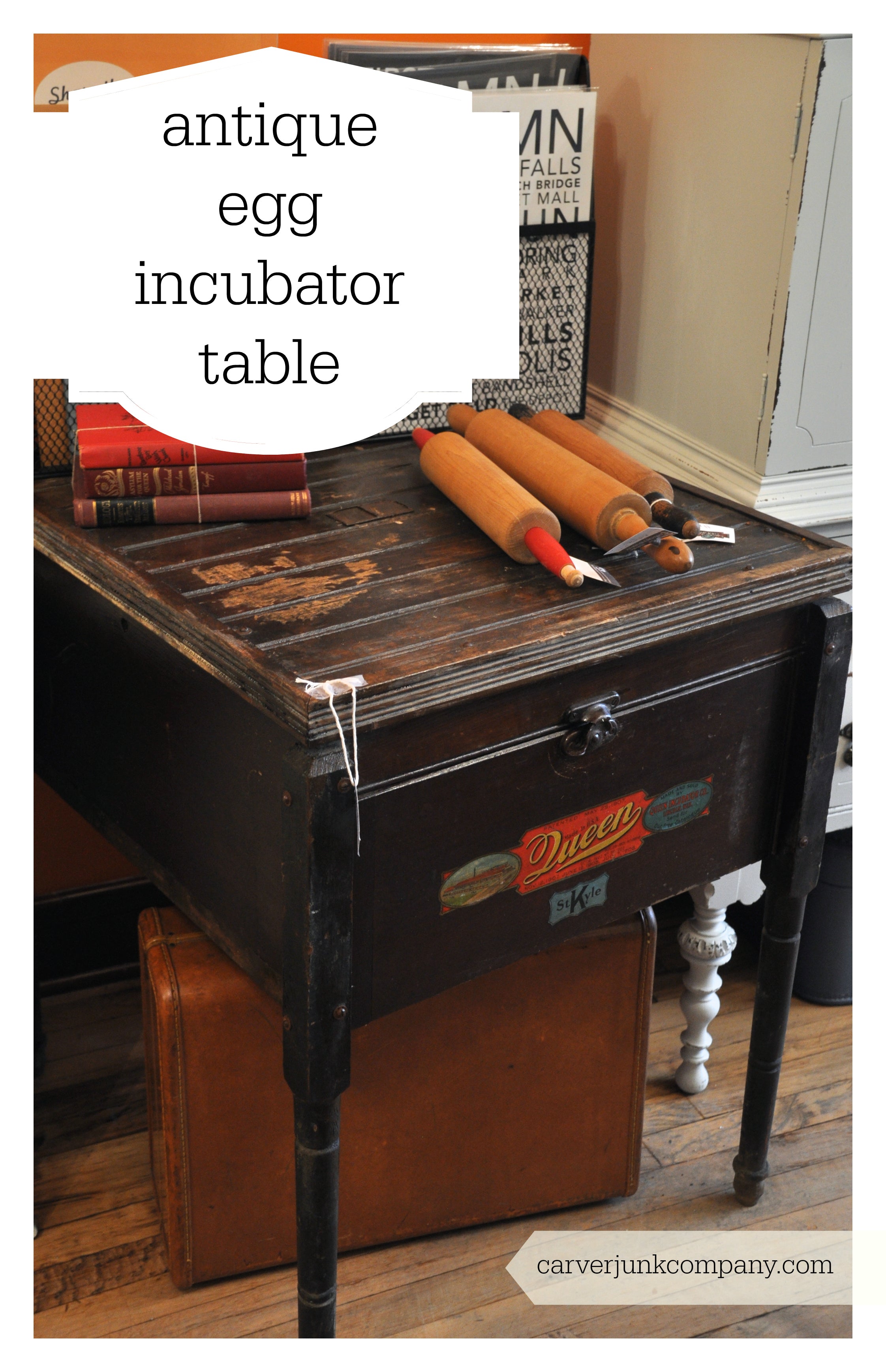Antique Egg Incubator turned into a Table | Original Primitive | Carver Junk Company