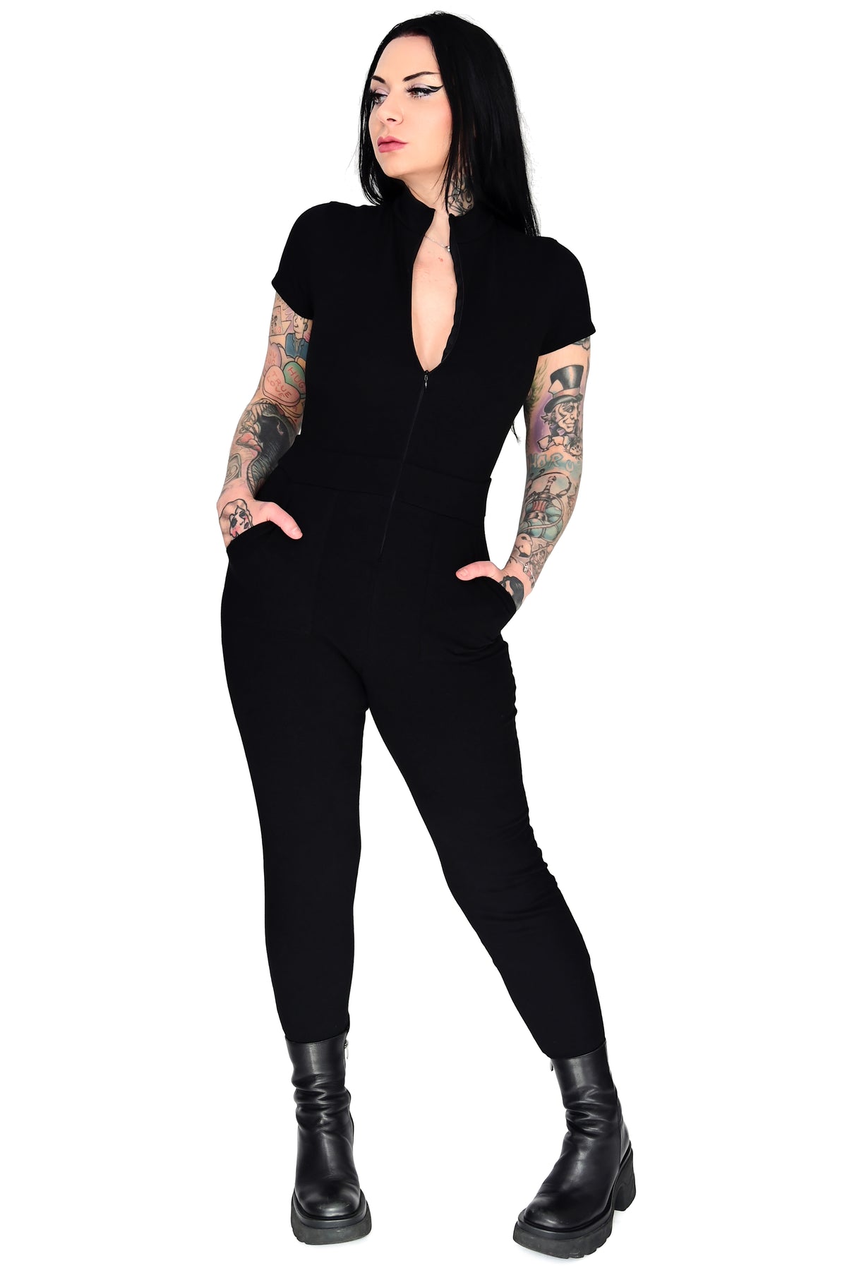 Plus Size Waist Snatcher Jumpsuit - Black