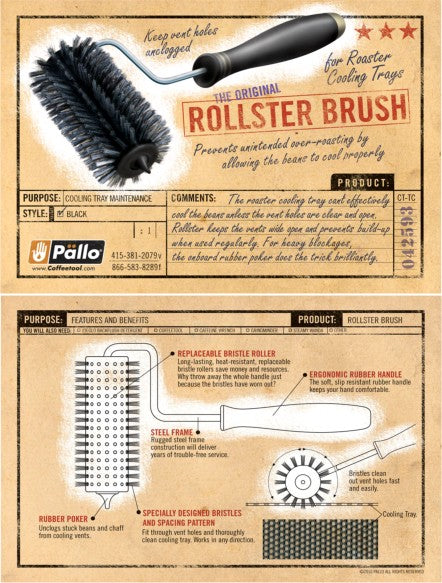 Pallo Rollster Brush for Coffee Roaster Cooling Trays