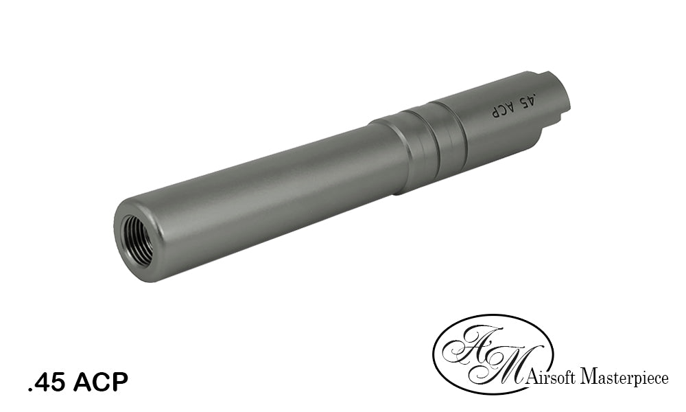 Airsoft Masterpiece .45 Aluminum Threaded Outer Barrel for Hi-CAPA 4.3 - Grey